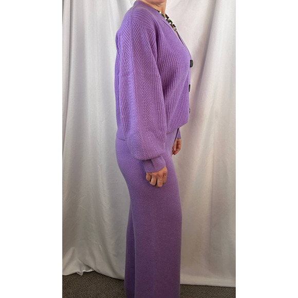Lisa Yang Minna Cardigan & Vivi Pant Set Lavender 100% Cashmere Sz 2 / M $1210 - Picture 3 of 16
